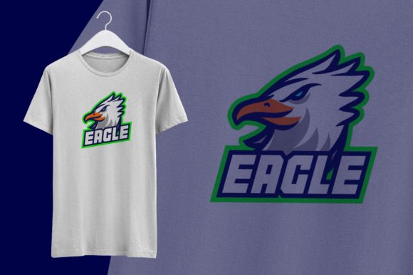 Elevate Your Gaming Brand with the Eagle E-Sport Logo Graphic Green Outline