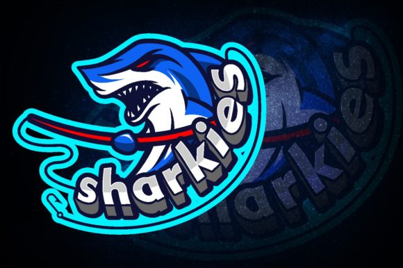Shark Fishing E-Sport Logo Graphic