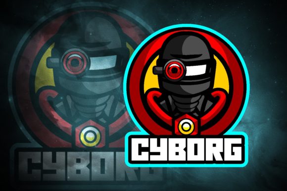 Stylish Cyborg E-Sport Logo for Your Team