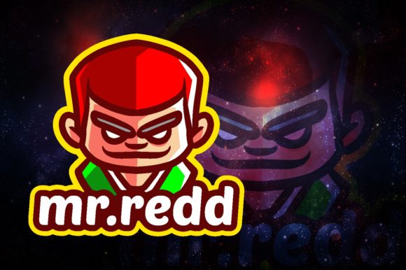 Unleash Your Gaming Brand with Mr. Red Hero E-Sport Logo Graphic
