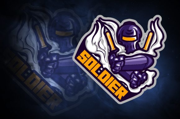 Unleash Your Gaming Brand with Soldier Cyborg E-Sport Logo