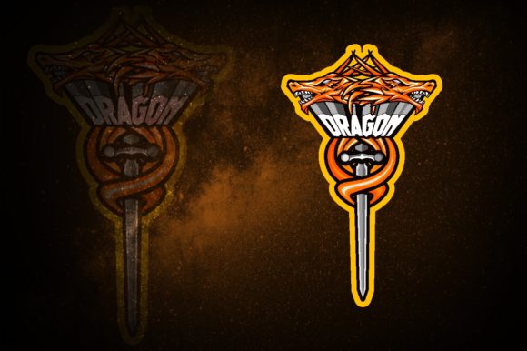 Unleash Your Gaming Brand with the Dragon Sword E-Sport Logo