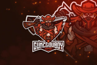 Unleash Your Gaming Brand with the Gunz Cowboy Esport Logo Template